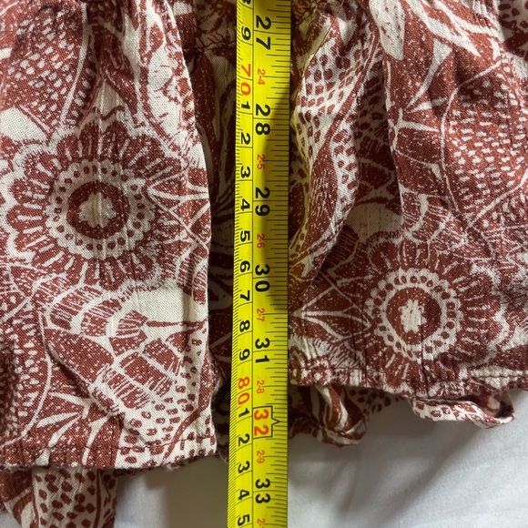 Angie Rust and Cream Floral Smocked Midi Dress - Picture 4 of 5